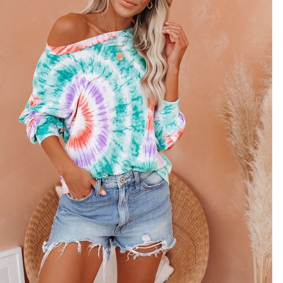 Vici Tie Dye Knit Top - Picture 1 of 3